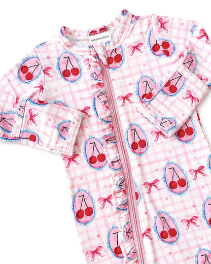 Cherry Ruffle Footie