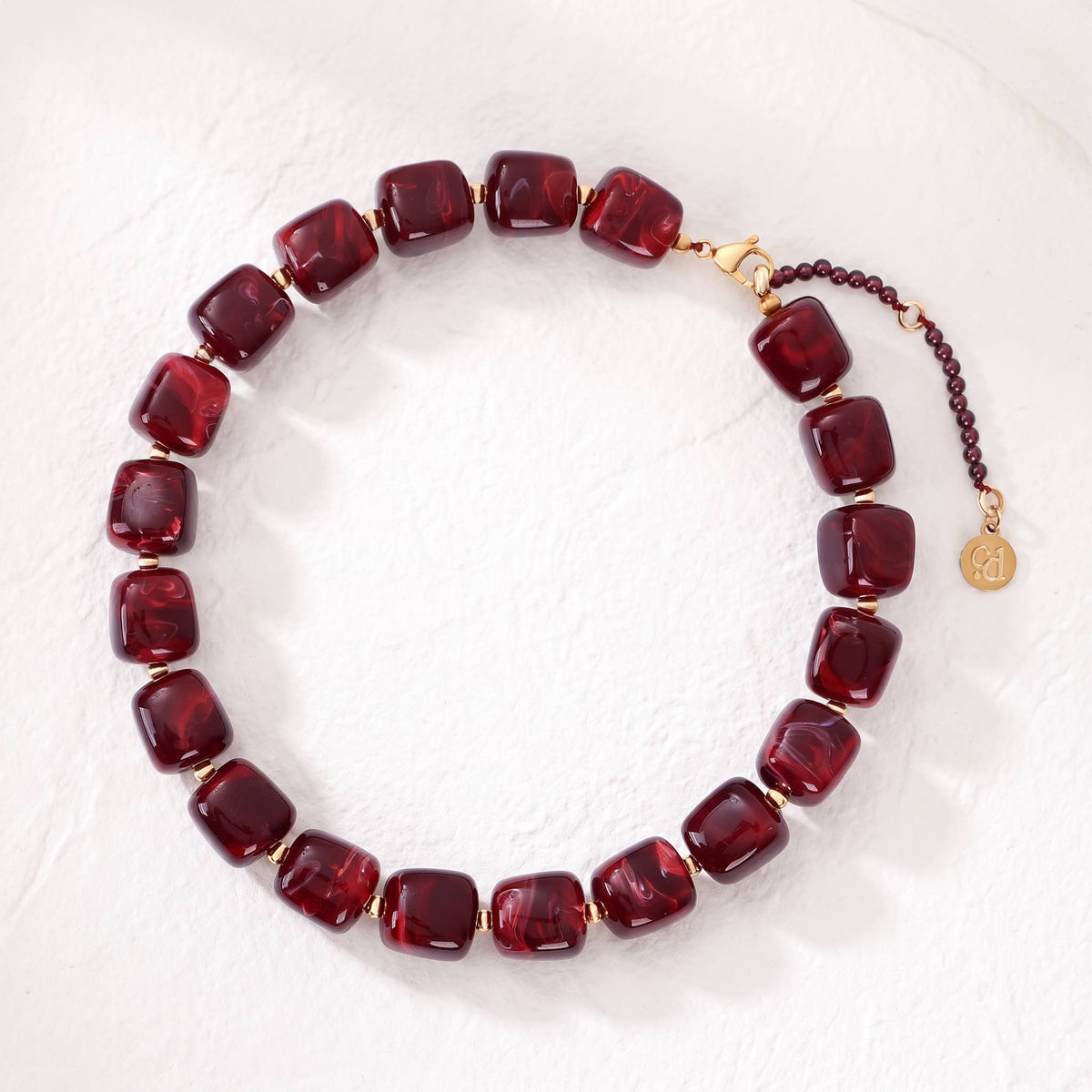 Chunky Bead Necklace Red