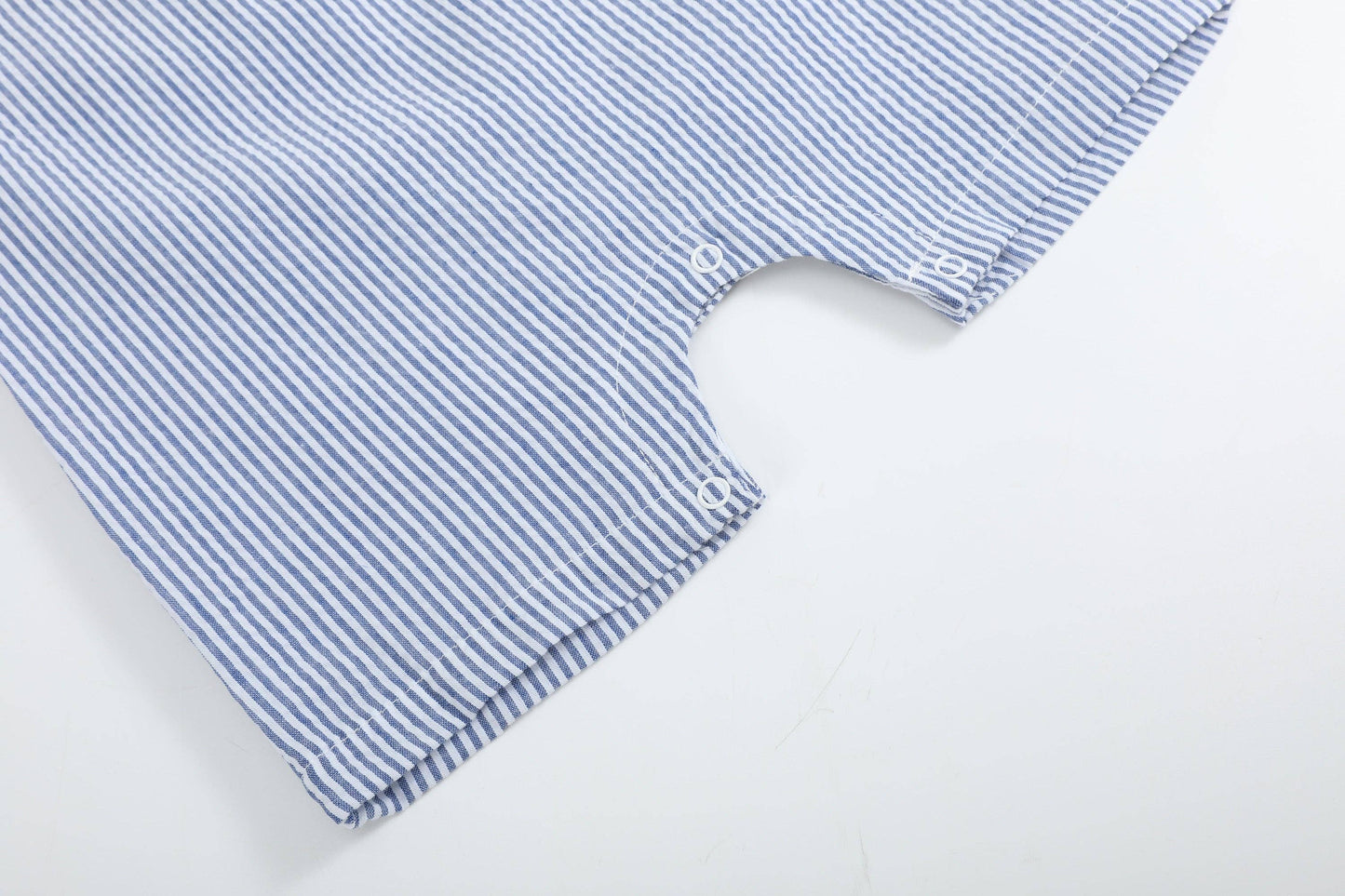 Seersucker Baseball Smocked Shortalls