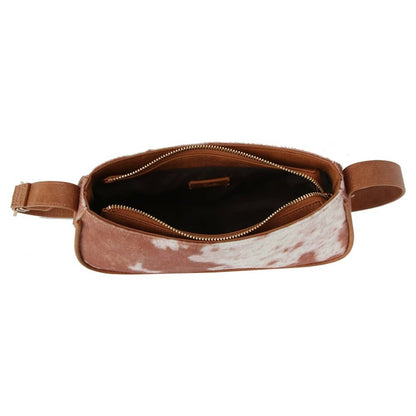 Cow Printed Rectangle Shoulder Bag
