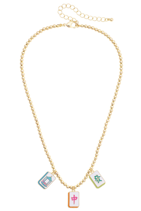 Mahjong Lucky Charms Necklace