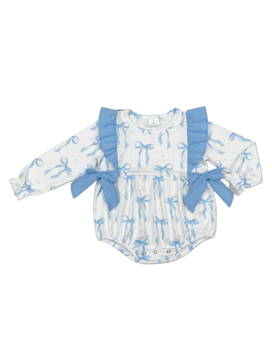 Baby Blue Bow Bubble Onesie