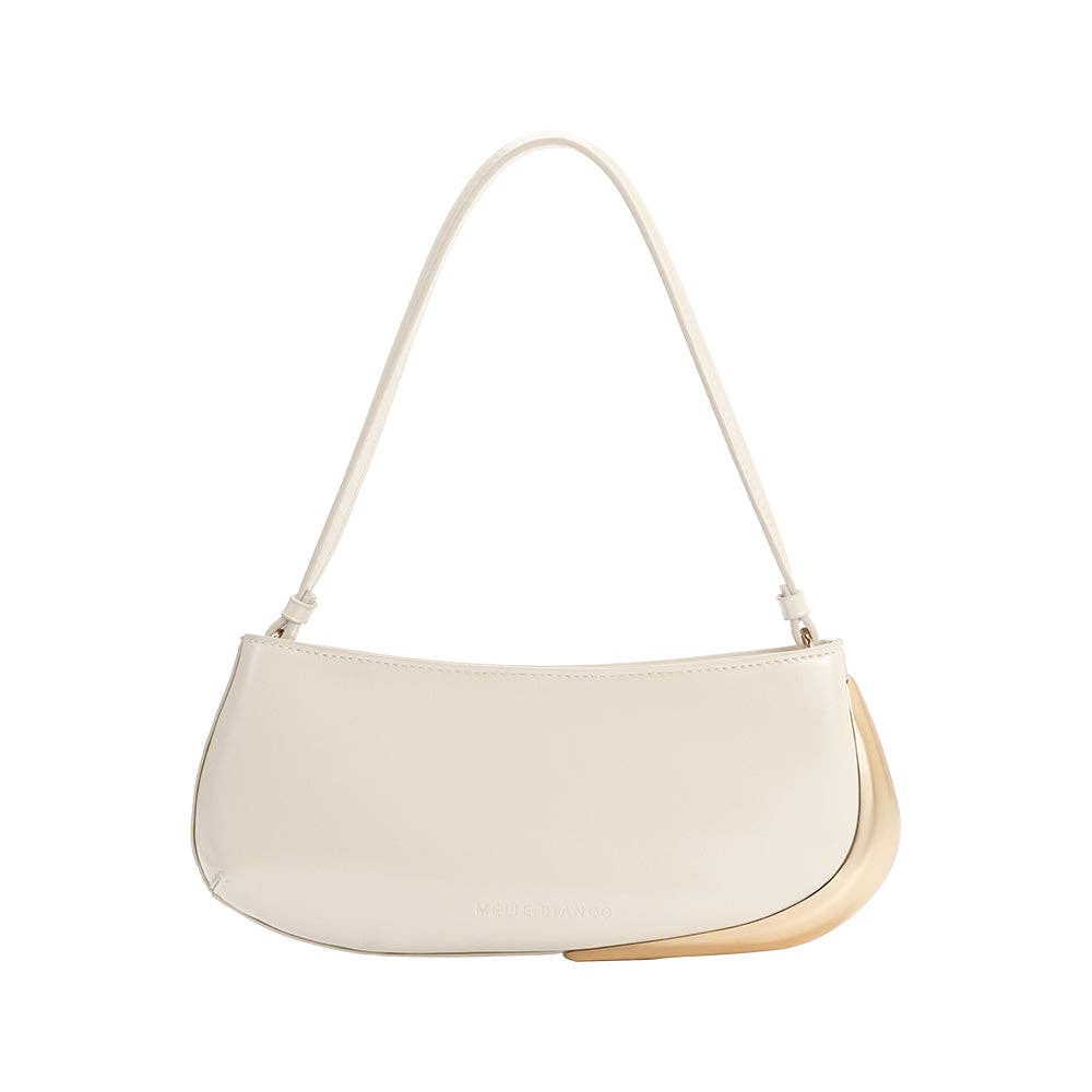 Sade Ivory Leather Shoulder Bag