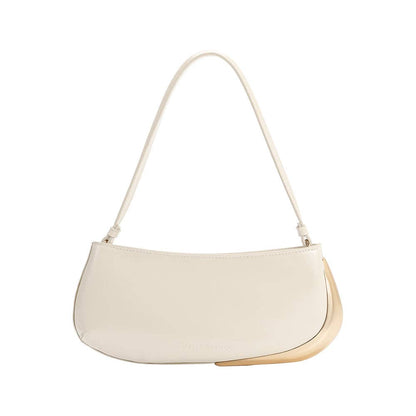 Sade Ivory Leather Shoulder Bag