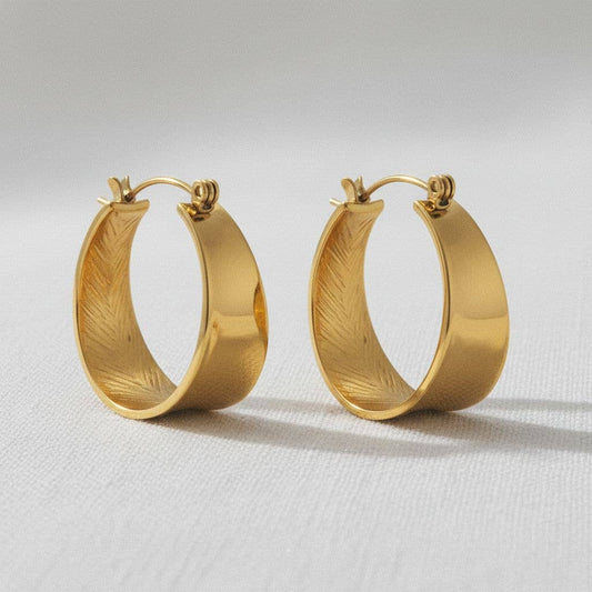 Geometric Gradient Gold Hoop Earrings
