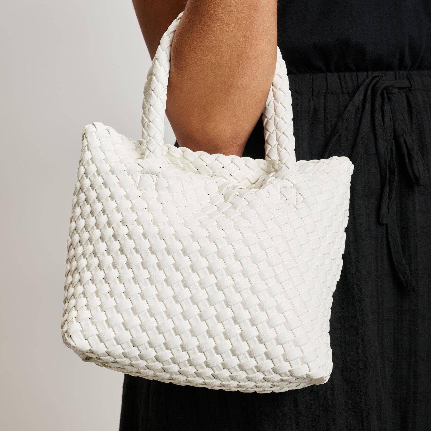 Leanna White Woven Crossbody