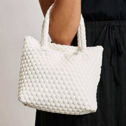 Leanna White Woven Crossbody