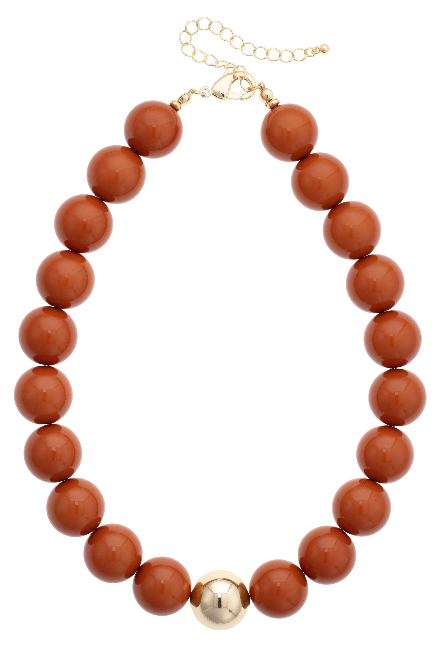 Marjorie Burnt Orange Beaded Necklace