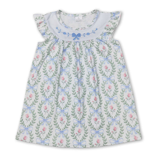 Light Blue Floral Toddler Dress