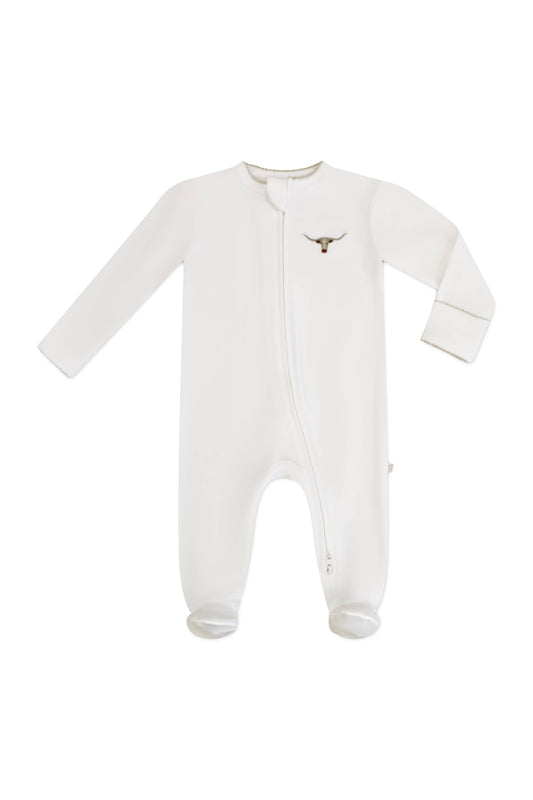 Longhorns Embroidered Zip Romper