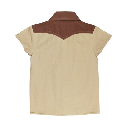 Oatmeal  Kids' Western Button-Up Shirt
