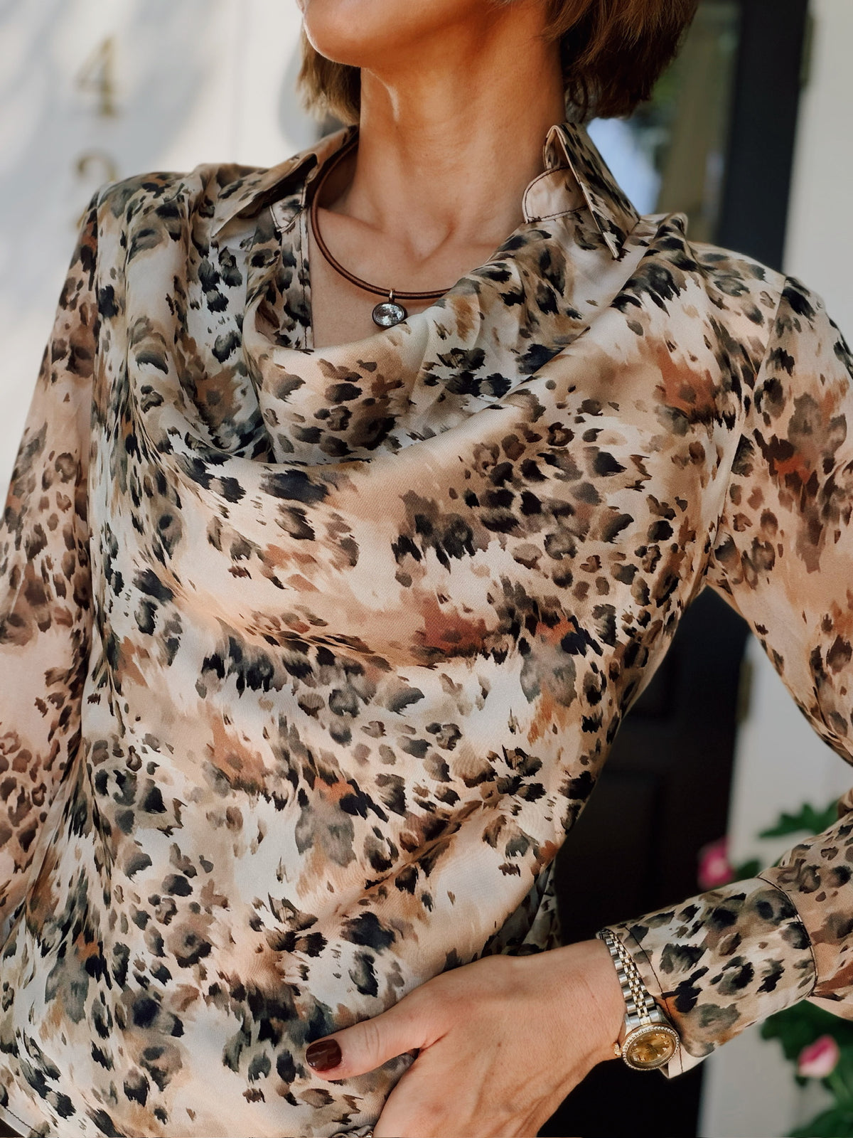 Katrina Printed Scoop Blouse