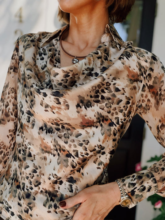Katrina Printed Scoop Blouse
